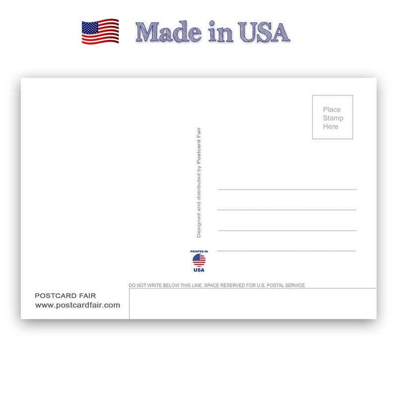 RHODE ISLAND STATE MAP postcard set of 20 identical postcards. Post cards with RI map and state symbols. Made in USA.